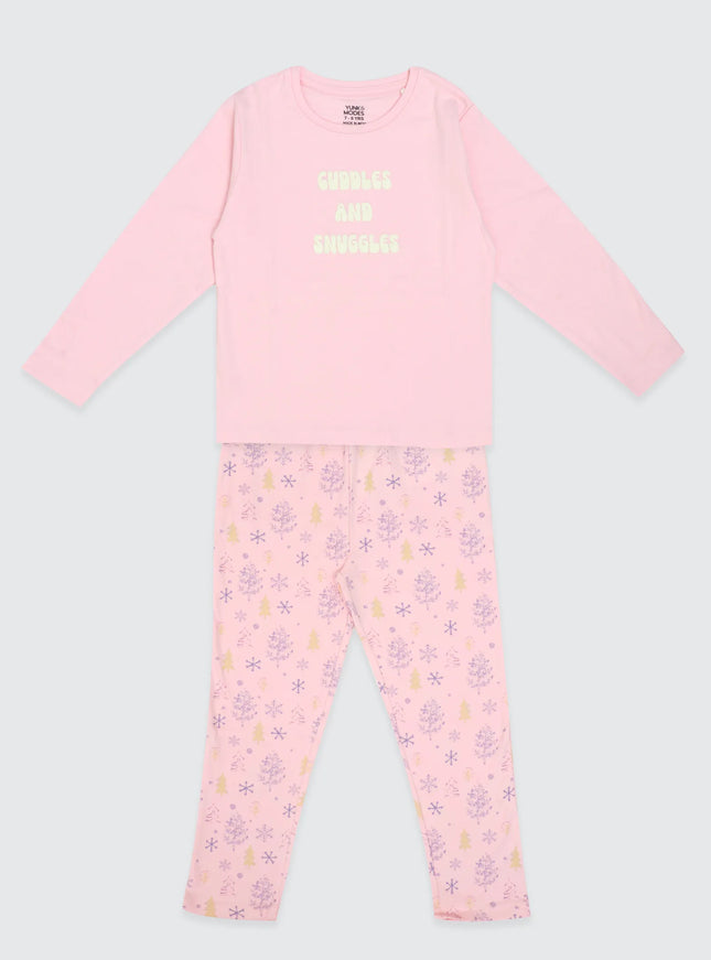 Full Sleeves Girls Pyjama Set cuddles and snuggles