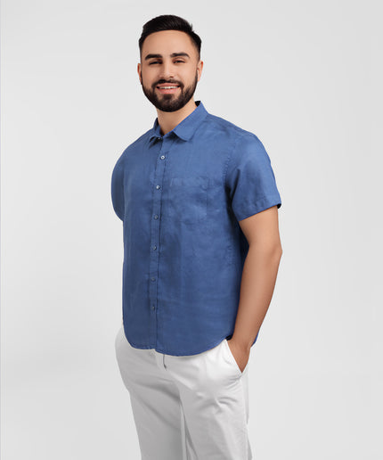 Linen Shirt – Navy Blue