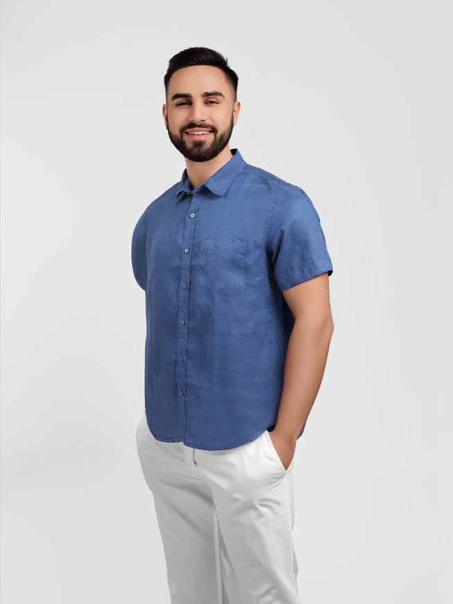 Linen Shirt – Navy Blue