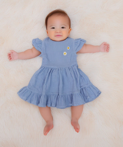 Soft Blue Crinkle Dress