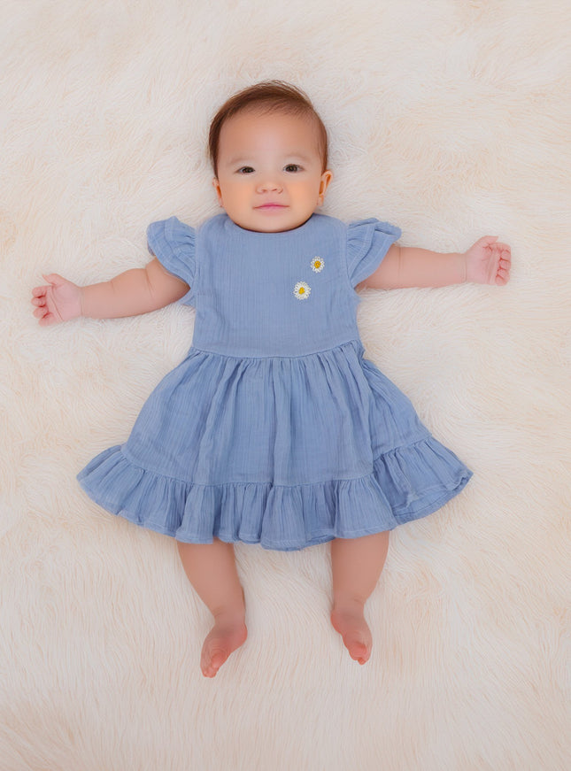 Soft Blue Crinkle Dress