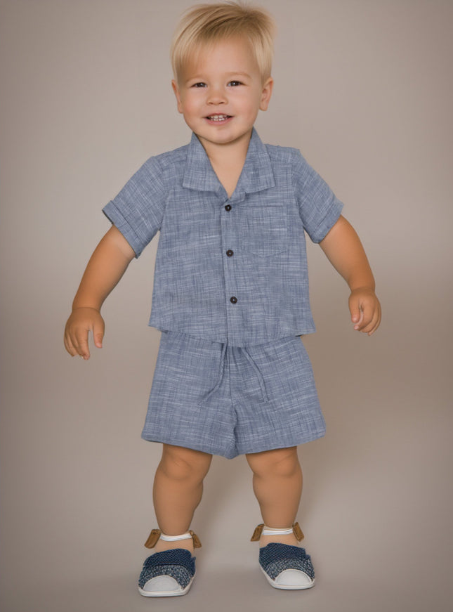 Boys Blue Shirt and Short set