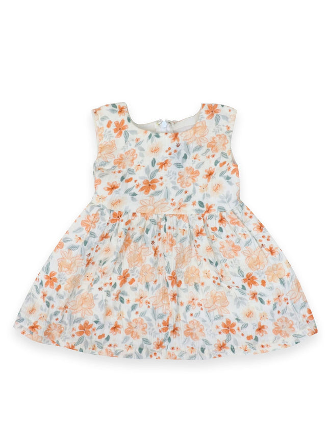 Floral Orange Crinkle Dress