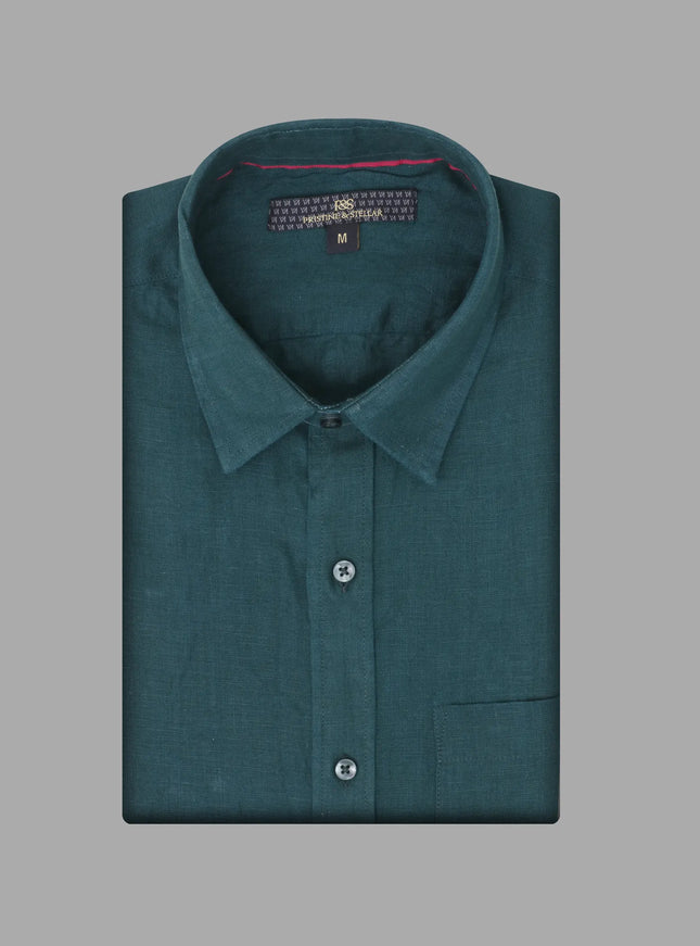 Linen Shirt – Dark Green