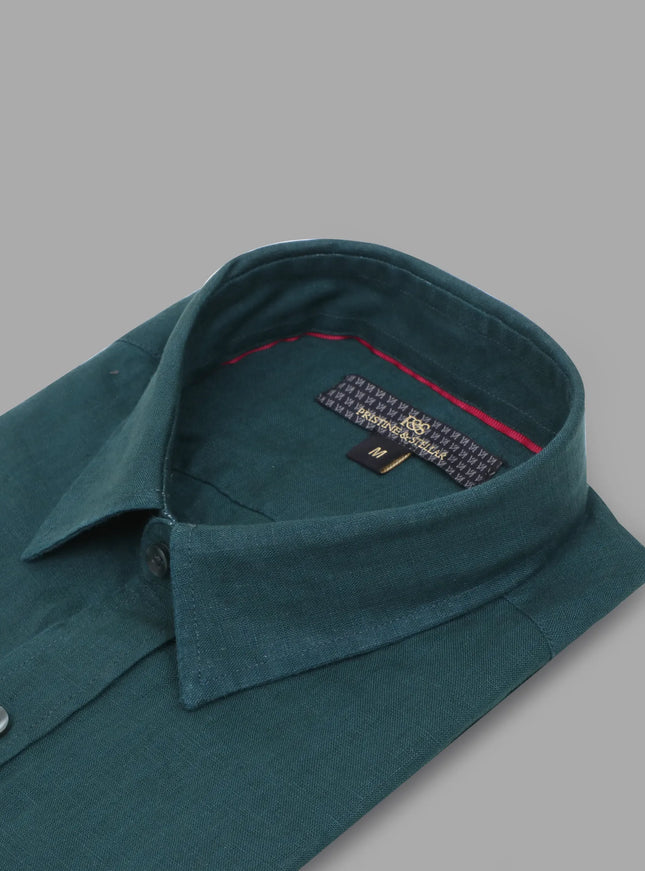 Linen Shirt – Dark Green