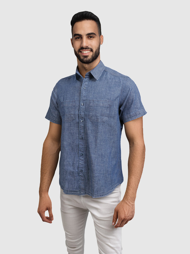 Cotton Shirt – Denim Grey