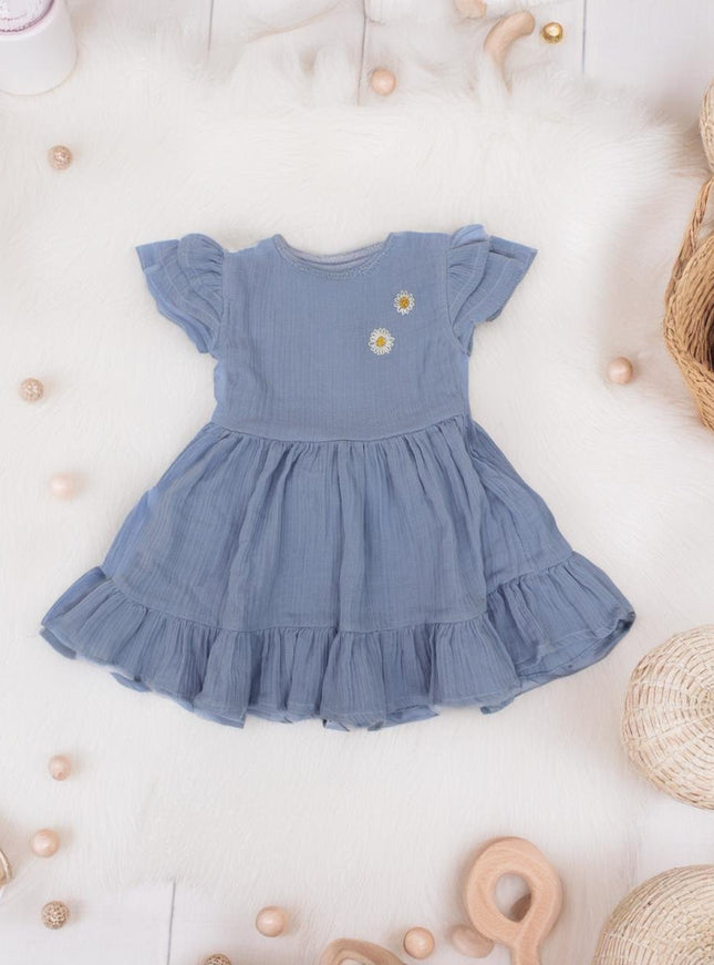 Soft Blue Crinkle Dress