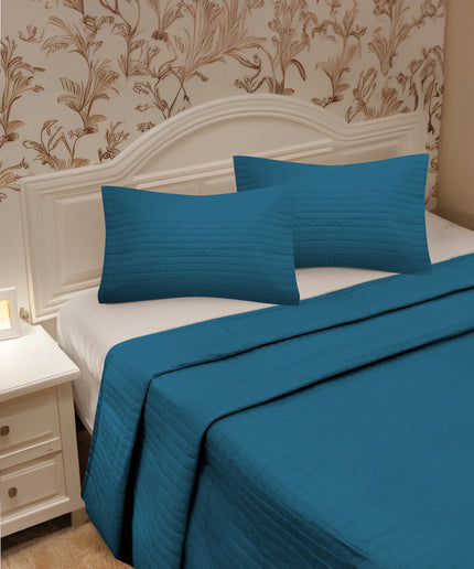 Blue Quilt and bedsheet with pillow case